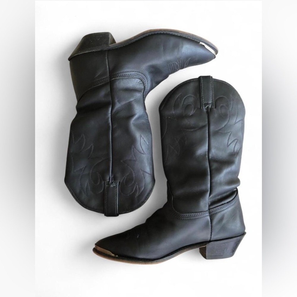 DURANGO Womens Size 8 M Black Leather Cowboy Western Boots - Picture 8 of 11